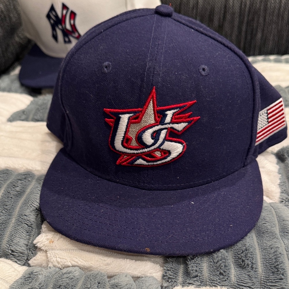Navy Blue Baseball Cap with USA Logo